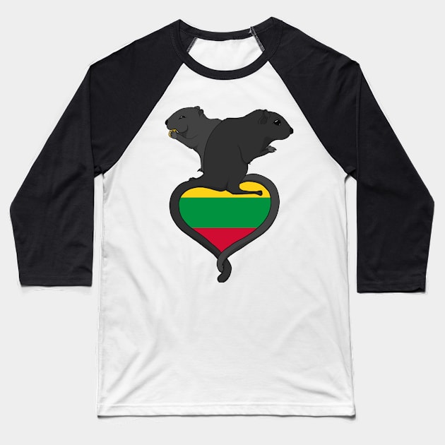 Gerbil Lithuania (dark) Baseball T-Shirt by RampArt